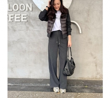 羽絨連帽寬褲套裝SET