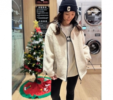 羊羔毛立領羽絨外套