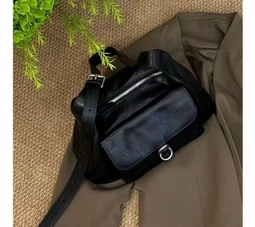 立體口袋設計真皮包