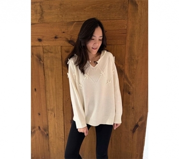 連帽蝴蝶結羊毛衫