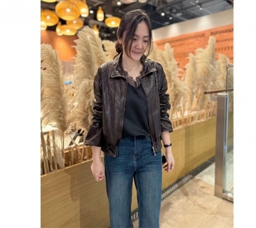 翻領設計小羊皮皮衣
